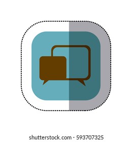 sticker color square with speech icon vector illustration