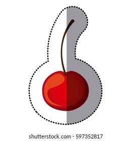 sticker of colorful cherry fruit vector illustration