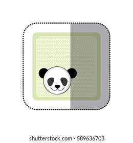 sticker colorful greeting card with picture panda animal vector illustration
