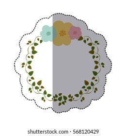 sticker colorful ornament creepers with flowers