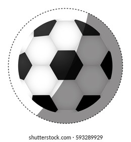 sticker colorful silhouette with soccer ball vector illustration