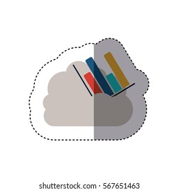 sticker column chart in multiple colors into the cumulus cloud