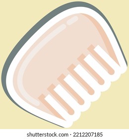 Sticker Comb. suitable for Barbershop symbol. simple design editable. design template vector. simple illustration