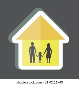 Sticker Community Building. suitable for Community symbol. simple design editable. design template vector. simple symbol illustration