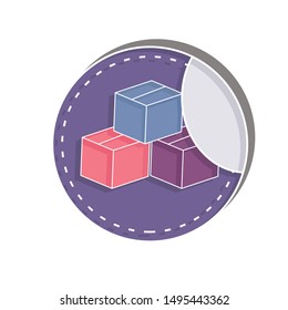 Sticker concept on white background. Flat vector illustration for web page.