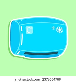 Sticker Conditioning character. Vector hand drawn cartoon kawaii character illustration icon. Isolated on green background. Conditioning character concept