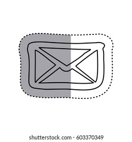 sticker contour envelope closed icon flat vector illustration