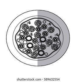 sticker contour pizza icon, vector illustraction design image