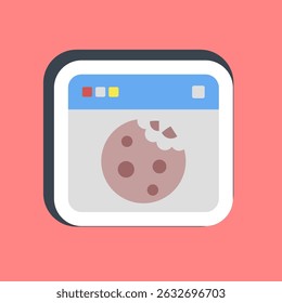 Sticker cookies. Internet network elements.