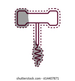 sticker corkscrew tool of cork wine bottle