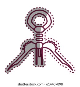 sticker corkscrew tool of cork wine bottle