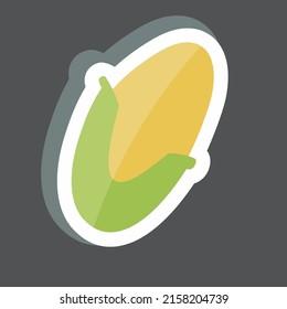 Sticker Corn. suitable for Fruits and Vegetables symbol. simple design editable. design template vector. simple symbol illustration