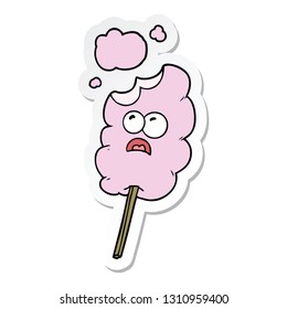 sticker of a cotton candy cartoon