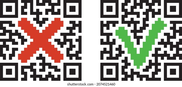 Sticker for Covid-19 Certificate QR-Code control. Vector sign.