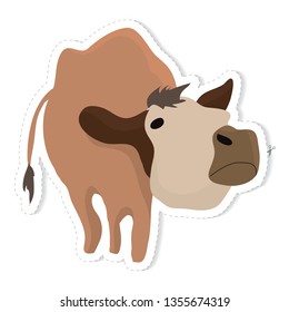 sticker with cow vector