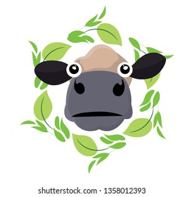 sticker with cow vector