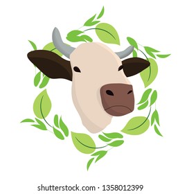 sticker with cow vector