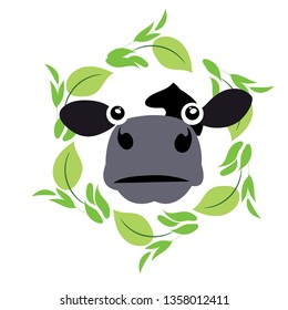 sticker with cow vector