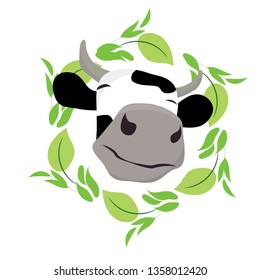 sticker with cow vector