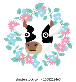 sticker with cow vector