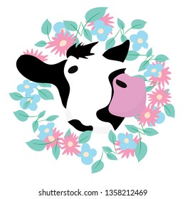 sticker with cow vector