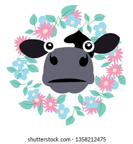 sticker with cow vector