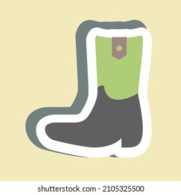 Sticker Cowboy Boot Simple illustration, Good for Prints , Announcements, Etc