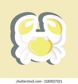 Sticker Crab. suitable for Meat. simple design editable. design template vector. simple illustration