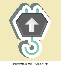 Sticker Crane Hook. suitable for education symbol. simple design editable. design template vector. simple illustration