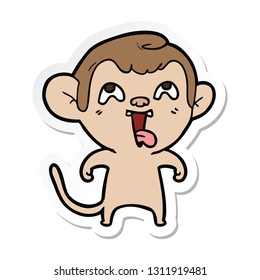 sticker of a crazy cartoon monkey