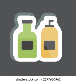 Sticker Cream Bottles. suitable for Spa symbol. simple design editable. design template vector. simple symbol illustration