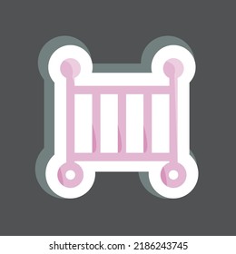 Sticker Crib. suitable for Kids symbol. simple design editable. design template vector. simple illustration