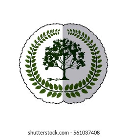 sticker crown of leaves with tree and plug connector