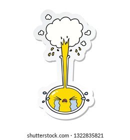 sticker of a crying cartoon science experiment crying