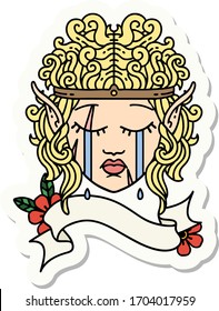 Aufkleber mit einer weinenden, barbarischen Schriftzeichen