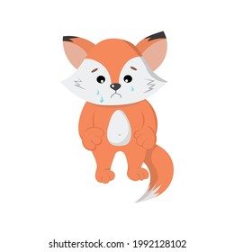 Aufkleber eines weinenden Foxenkartoons
