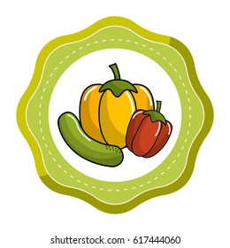 sticker cucumber, pepper and pepper vegetable icon