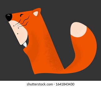 Sticker cunning fox. Surface design for badge, sign, ticket, icon, label, paper and scrapbook. Vector.