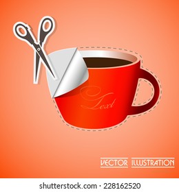 Sticker cup coffee