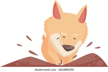 sticker cute beautiful funny ginger doggie corgi in a funny situation