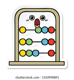 sticker of a cute cartoon abacus