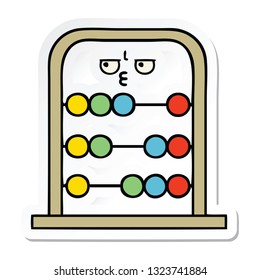 pegatina de un lindo abacus de dibujos animados