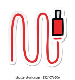 sticker of a cute cartoon audio plug