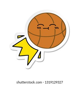 sticker of a cute cartoon basketball