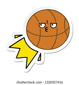 sticker of a cute cartoon basketball