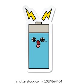 sticker of a cute cartoon battery