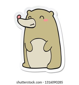 sticker of a cute cartoon bear