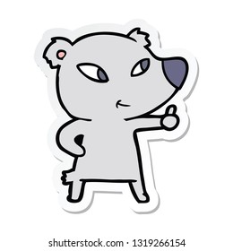pegatina de un lindo oso de dibujos animados