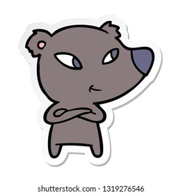 pegatina de un lindo oso de dibujos animados