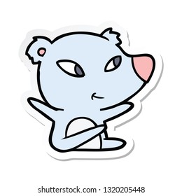 sticker of a cute cartoon bear